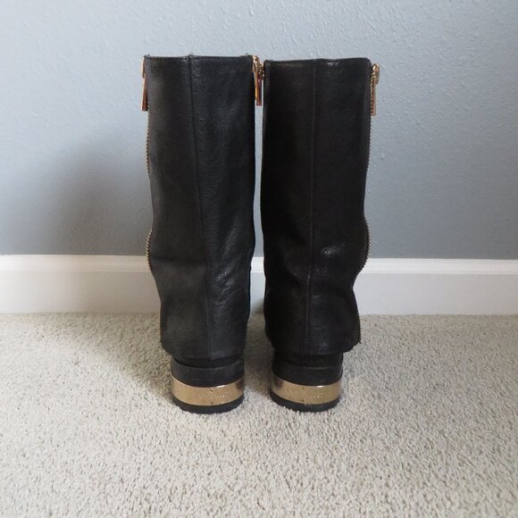 Vince camuto winivie womens boots size 7.5 bleack leather zipper Motorcycle - Picture 5 of 10